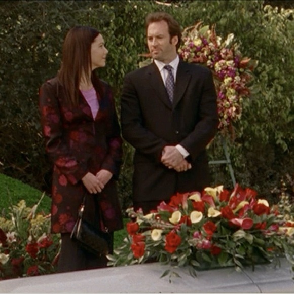 ASO Gilmore Girls Black Jacquard Rose Floral Jacket As Seen On Lorelai - Picture 3 of 14